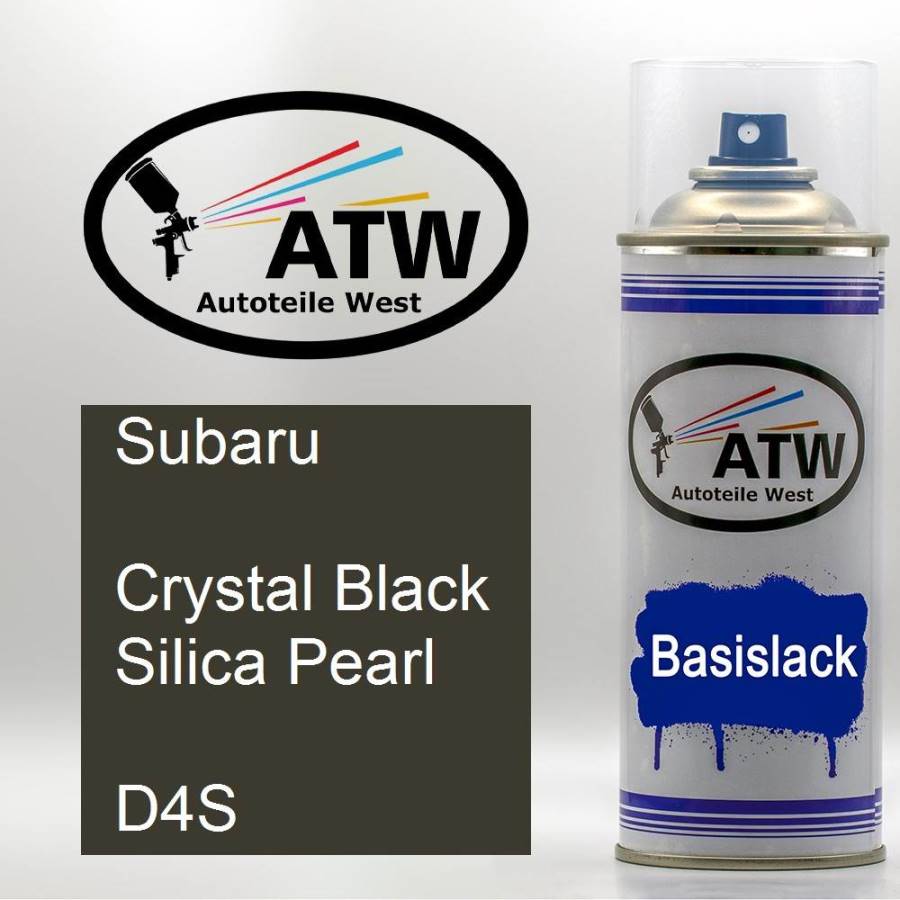 Subaru, Crystal Black Silica Pearl, D4S: 400ml Sprühdose, von ATW Autoteile West.